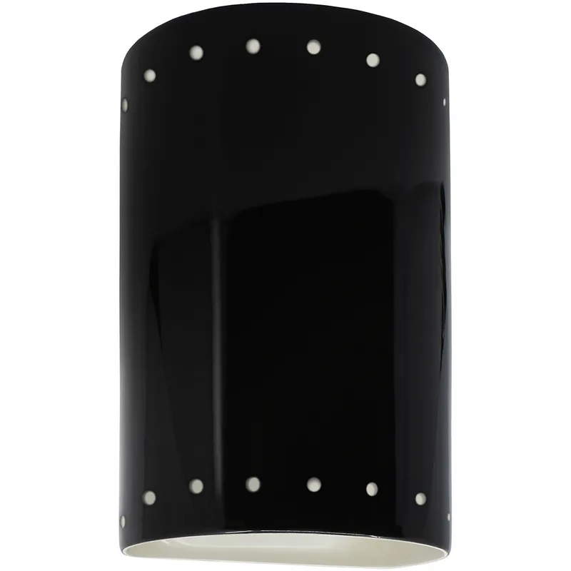Ambiance 1 Light 9.5 inch Gloss Black Outdoor Wall Sconce in Incandescent, Gloss Black/Matte White