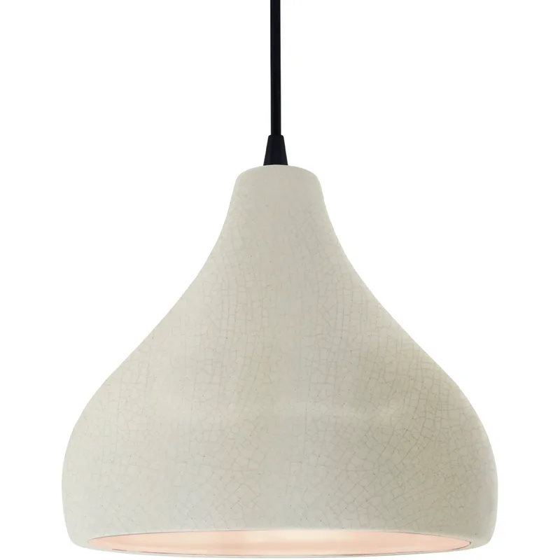 Radiance 1 Light 11.5 inch White Crackle and Matte Black Pendant Ceiling Light