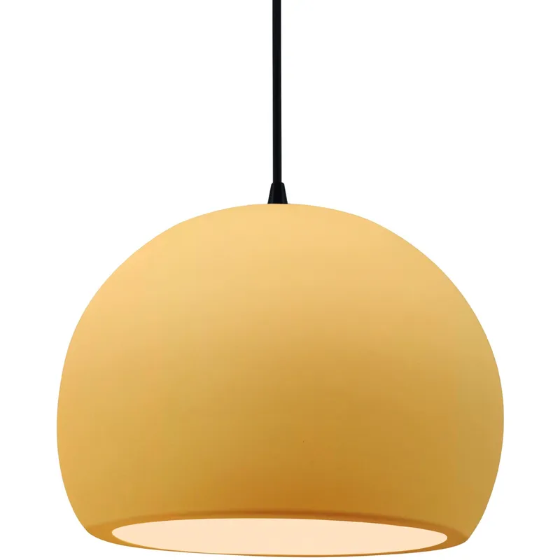 Radiance LED 12.25 inch Muted Yellow and Matte Black Pendant Ceiling Light