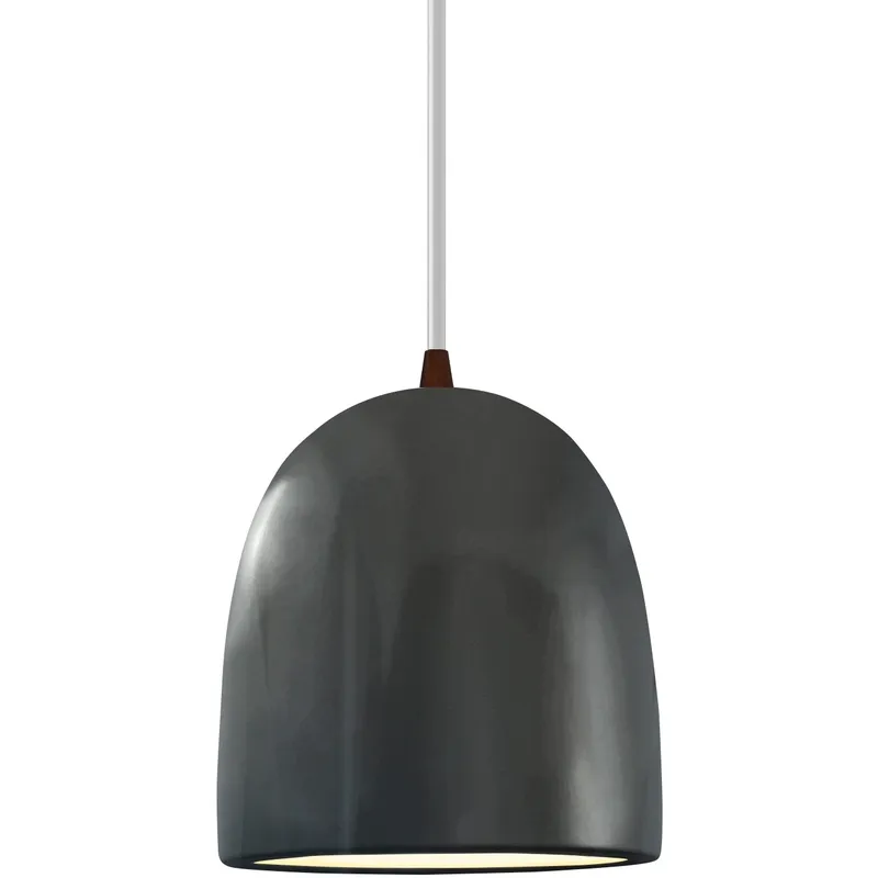 Radiance Collection - Bell Single Drop Pendant in Dark Bronze, Dedicated LED, Gloss Gray, White, Form+Finish+Function