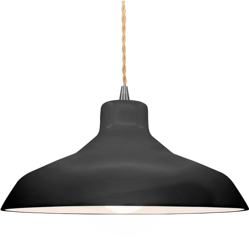 Radiance 1 Light 15.5 inch Gloss Black and Brushed Nickel Pendant Ceiling Light