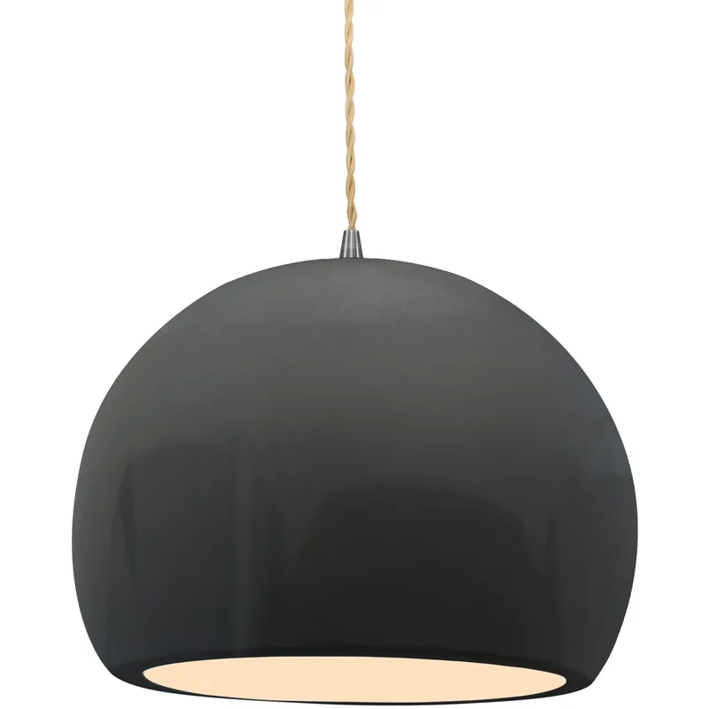 Radiance 1 Light 12.25 inch Gloss Grey and Brushed Nickel Pendant Ceiling Light