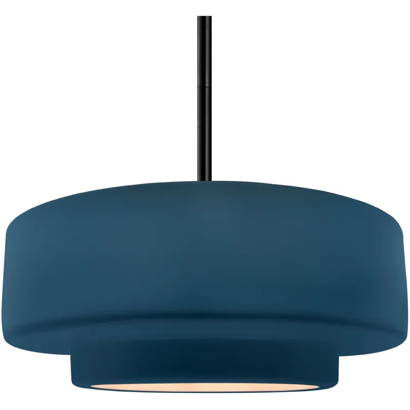 Radiance Collection - Tier Pendant Ceiling Light in Matte Black, Dedicated LED, Black Cord, Midnight Sky, 16.25W x 6H, Form+Finish+Function