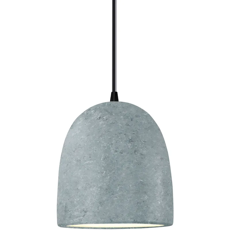 Radiance Collection - Bell Single Drop Pendant in Matte Black, Dedicated LED, Concrete, Black, Form+Finish+Function
