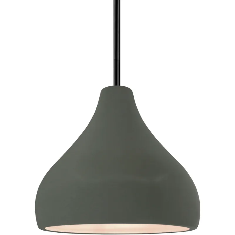 Radiance 1 Light 8 inch Pewter Green and Matte Black Pendant Ceiling Light