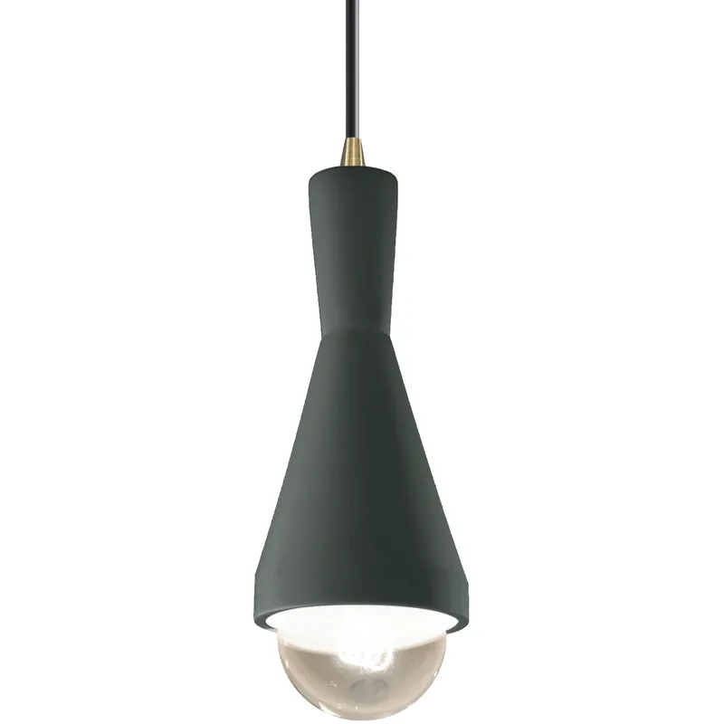Radiance Collection - Erlen 1 Light 4.75 inch Pewter Green and Antique Brass Pendant Ceiling Light in Replaceable Bulb, Black, Form+Finish+Function