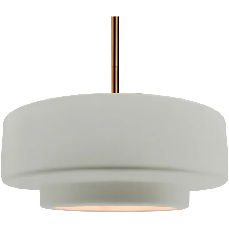 Radiance Collection - Tier Pendant Ceiling Light in Brushed Brass, Dedicated LED, Rigid Stem, Bisque, 16.25W x 6H, Form+Finish+Function