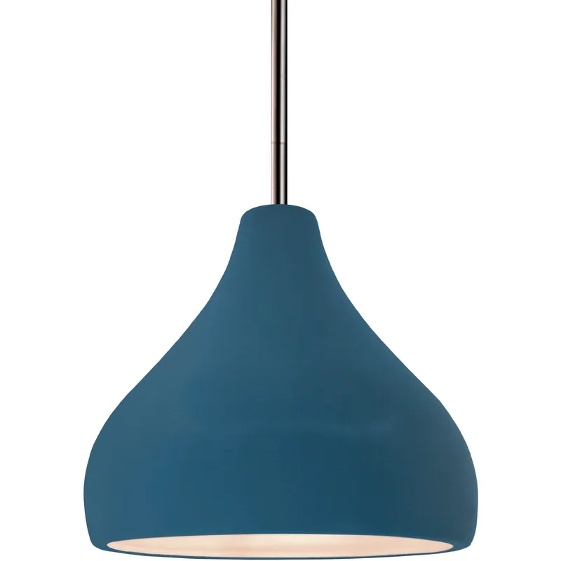 Radiance LED 8 inch Midnight Sky and Matte White and Brushed Nickel Pendant Ceiling Light