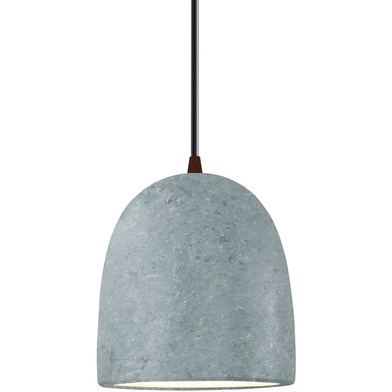 Radiance Collection - Bell Single Drop Pendant in Dark Bronze, Dedicated LED, Concrete, Black, Form+Finish+Function