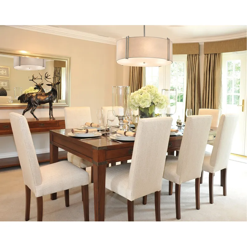 Textile LED 24.5 inch Dark Bronze Pendant Ceiling Light in 4200 Lm LED, Cream
