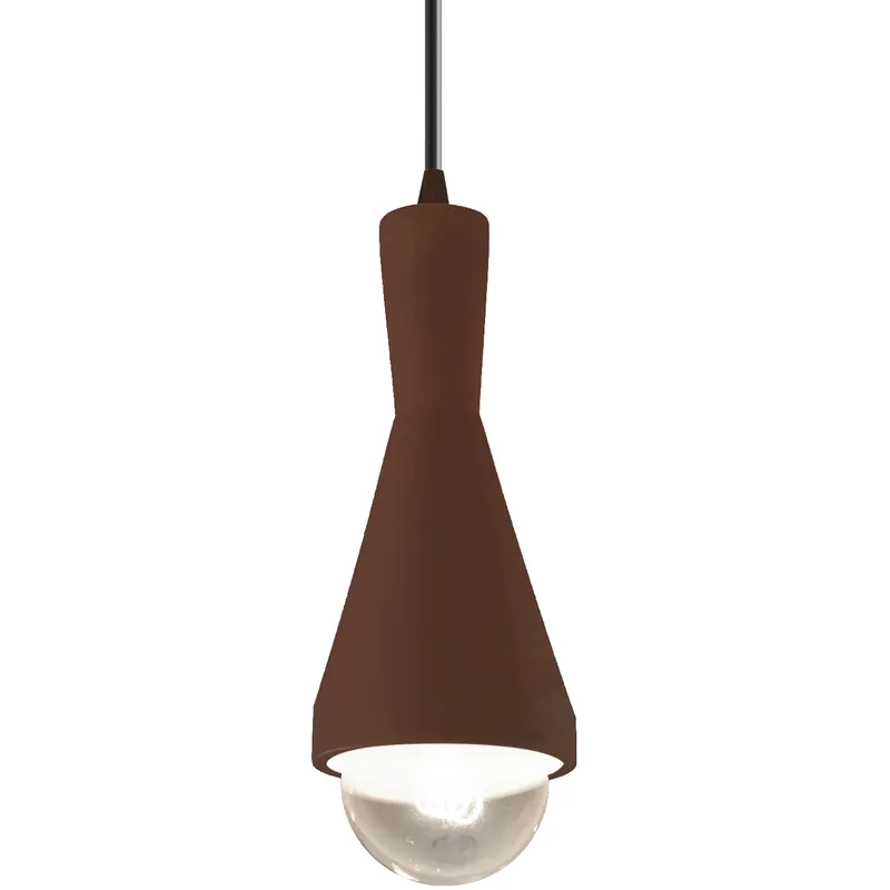 Radiance Collection - Erlen 1 Light 4.75 inch Real Rust and Dark Bronze Pendant Ceiling Light in Replaceable Bulb, Black, Form+Finish+Function