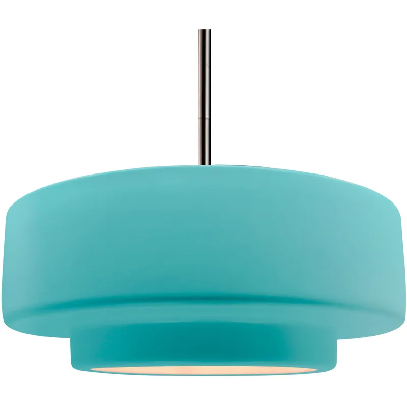 Radiance Collection - Tier Pendant Ceiling Light in Brushed Nickel, Dedicated LED, Rigid Stem, Reflecting Pool, 16.25W x 6H, Form+Finish+Function
