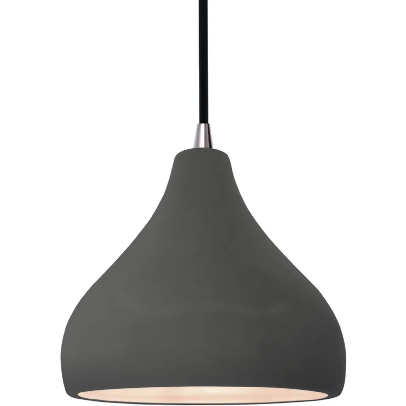 Radiance LED 8 inch Gloss Grey and Brushed Nickel Pendant Ceiling Light