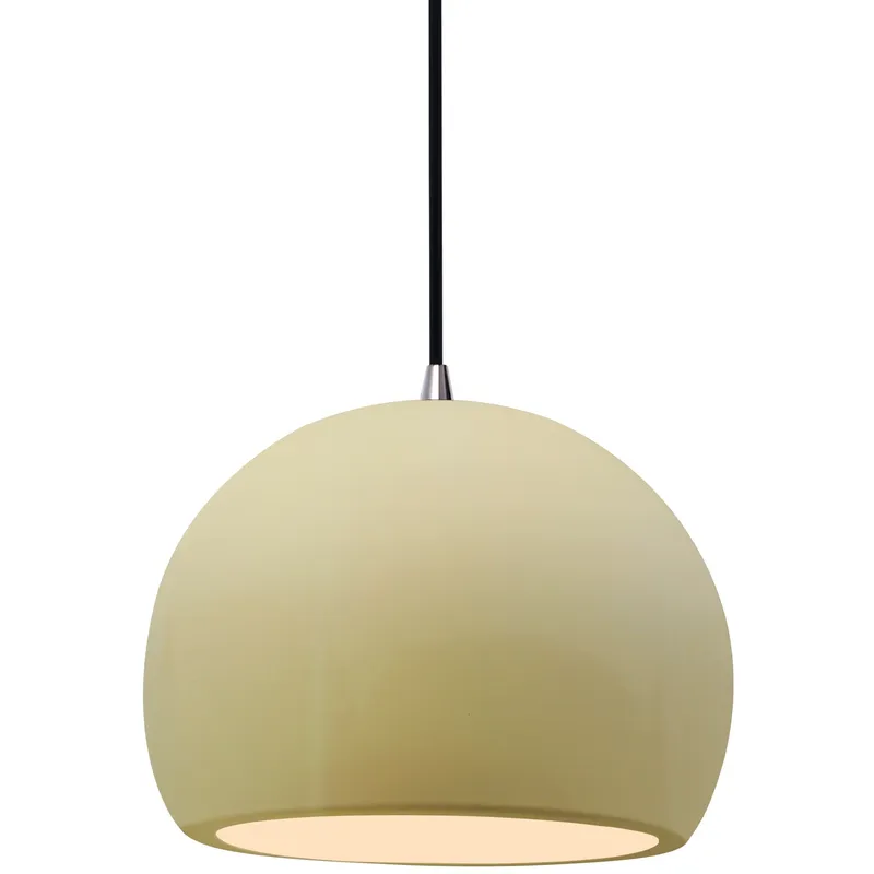 Radiance LED 7 inch Vanilla Gloss and Brushed Nickel Pendant Ceiling Light