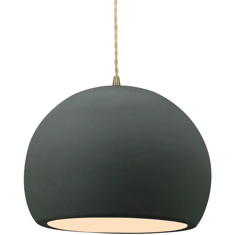 Radiance 1 Light 12.25 inch Pewter Green and Antique Brass Pendant Ceiling Light