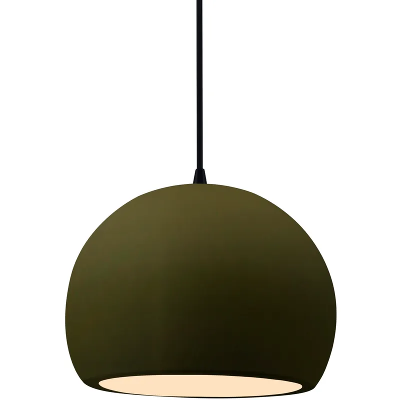 Radiance LED 7 inch Matte Green and Matte Black Pendant Ceiling Light