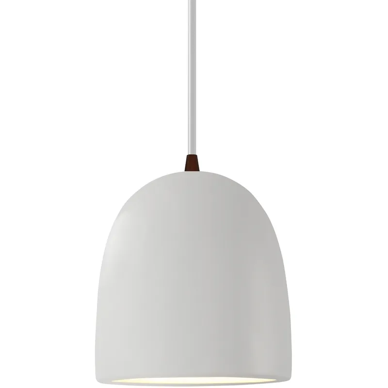 Radiance Collection - Bell Single Drop Pendant in Dark Bronze, Replaceable Bulb, Bisque, White, Form+Finish+Function