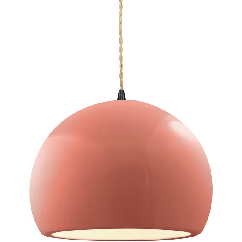 Radiance LED 10 inch Gloss Blush and Matte Black Pendant Ceiling Light