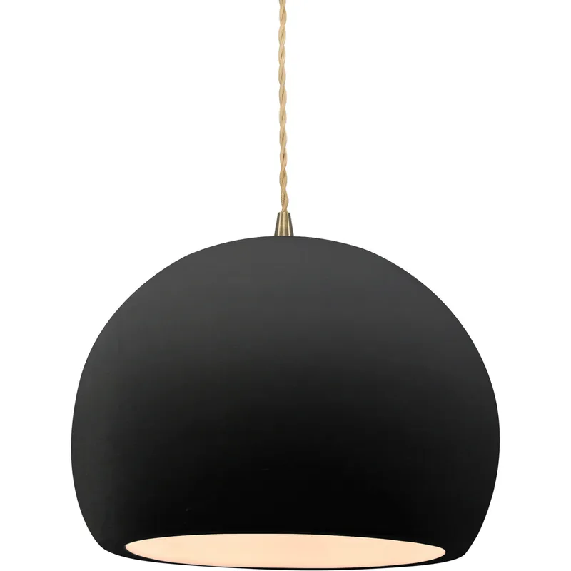 Radiance 1 Light 10 inch Carbon Matte Black and Antique Brass Pendant Ceiling Light