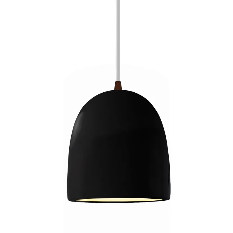 Radiance Collection - Bell Single Drop Pendant in Dark Bronze, Dedicated LED, Gloss Black, White, Form+Finish+Function