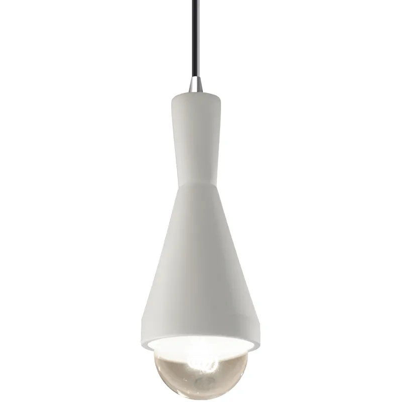 Radiance Collection - Erlen 1 Light 4.75 inch Matte White and Polished Chrome Pendant Ceiling Light in Replaceable Bulb, Black, Form+Finish+Function