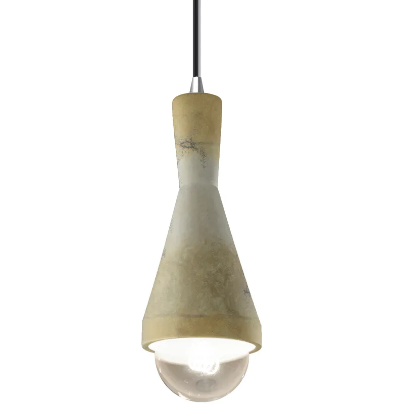 Radiance Collection - Erlen 1 Light 4.75 inch Greco Travertine and Polished Chrome Pendant Ceiling Light in Replaceable Bulb, Black, Form+Finish+Function