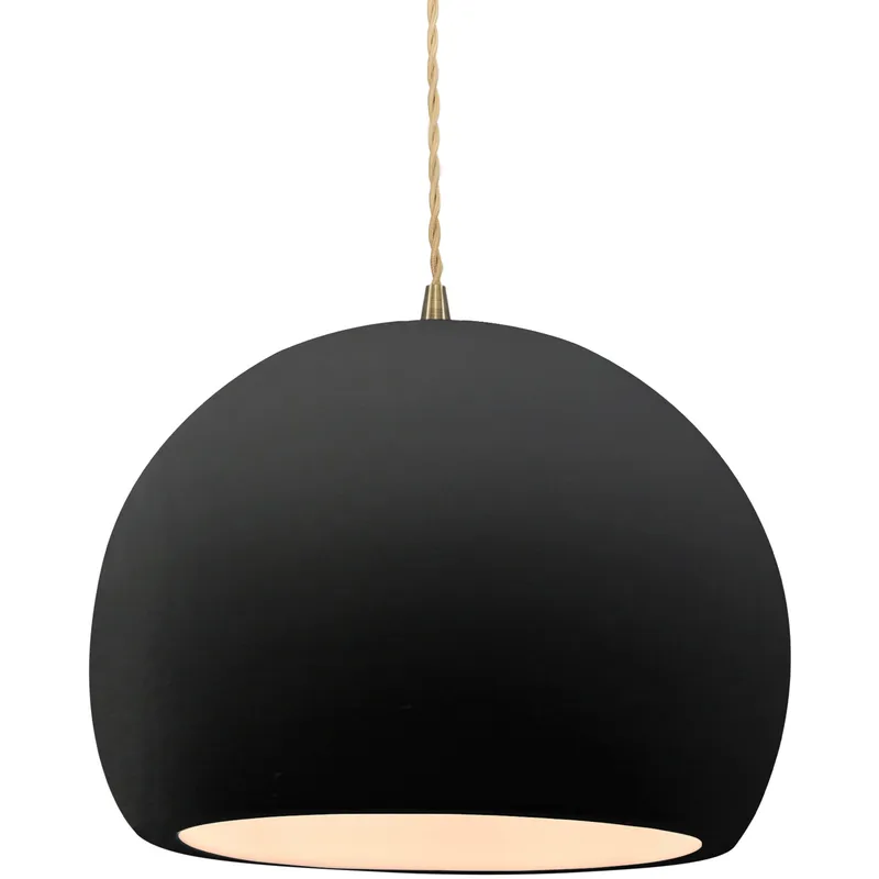 Radiance 1 Light 12.25 inch Carbon Matte Black and Antique Brass Pendant Ceiling Light