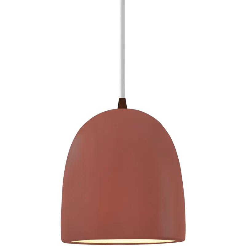 Radiance Collection - Bell Single Drop Pendant in Dark Bronze, Dedicated LED, Canyon Clay, White, Form+Finish+Function