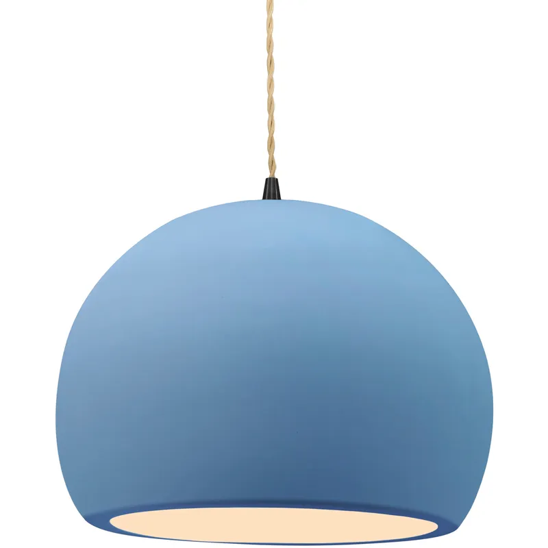 Radiance LED 12.25 inch Sky Blue and Matte Black Pendant Ceiling Light