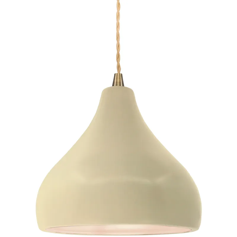 Radiance LED 8 inch Vanilla Gloss and Antique Brass Pendant Ceiling Light