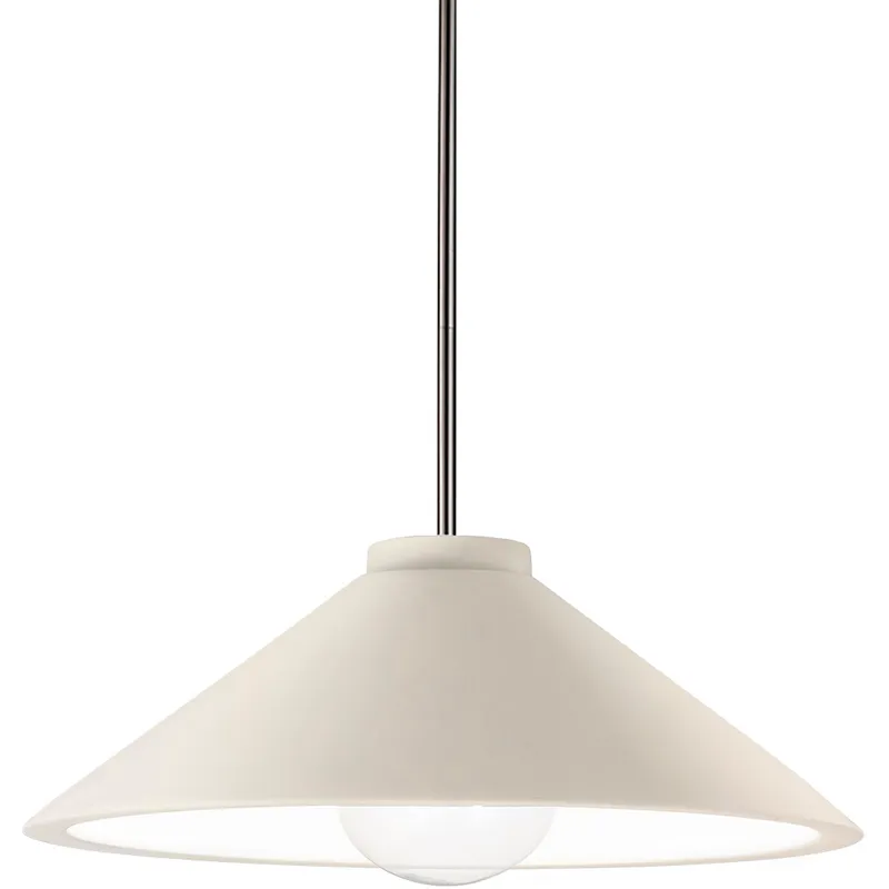 Radiance Collection - Flare 1 Light 11.75 inch Matte White and Brushed Nickel Pendant Ceiling Light in Replaceable Bulb, Rigid Stem, Form+Finish+Function