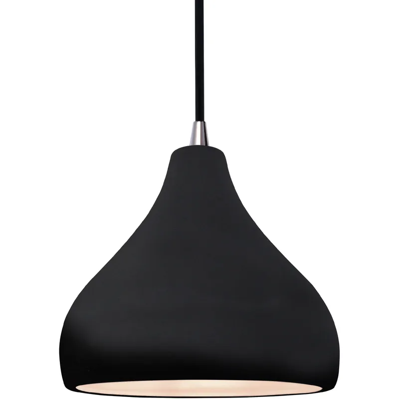 Radiance 1 Light 8 inch Gloss Black and Brushed Nickel Pendant Ceiling Light