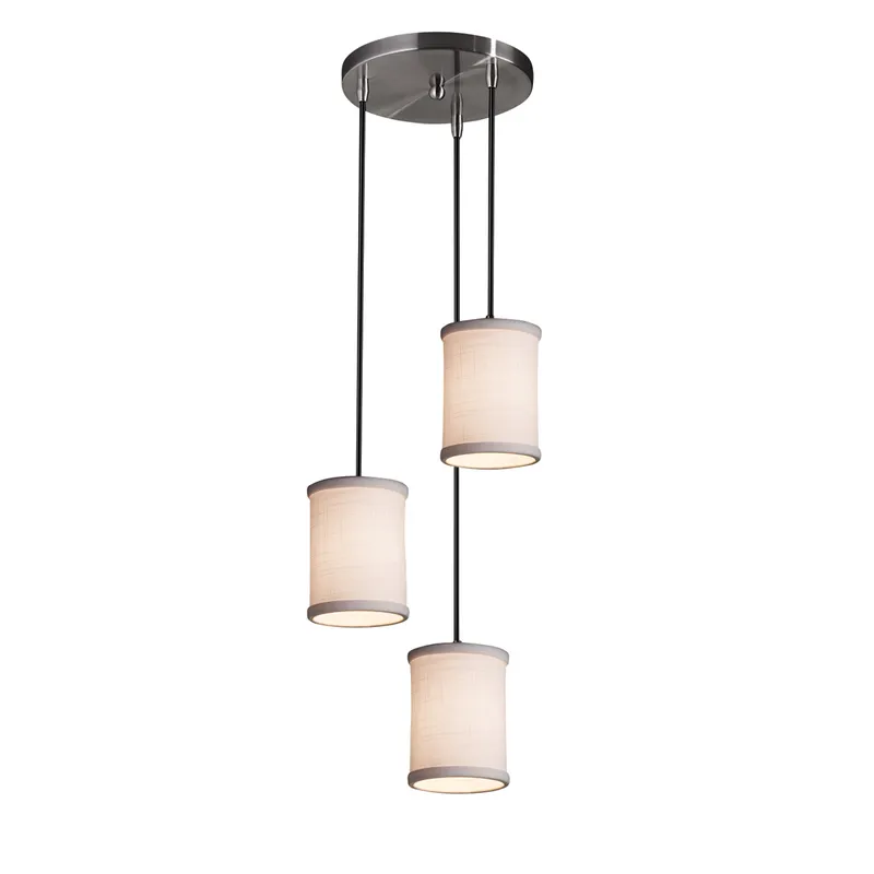 Textile LED 4 inch Brushed Nickel Pendant Ceiling Light