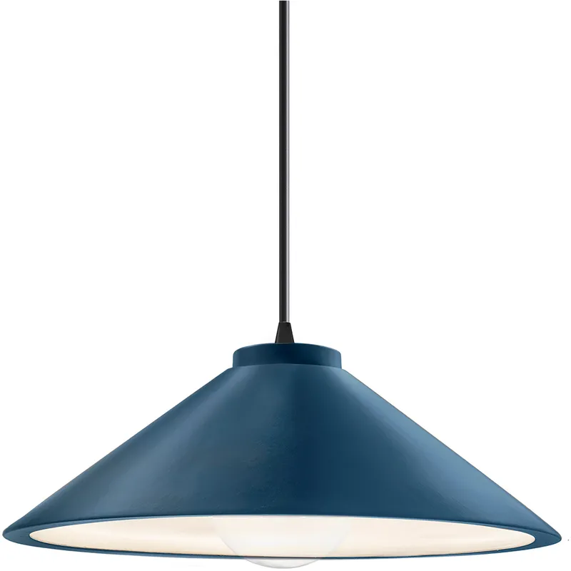 Radiance Collection - Flare 1 Light 11.75 inch Midnight Sky and Matte Black Pendant Ceiling Light in Replaceable Bulb, Form+Finish+Function