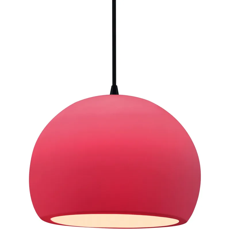 Radiance 1 Light 10 inch Cerise and Matte Black Pendant Ceiling Light