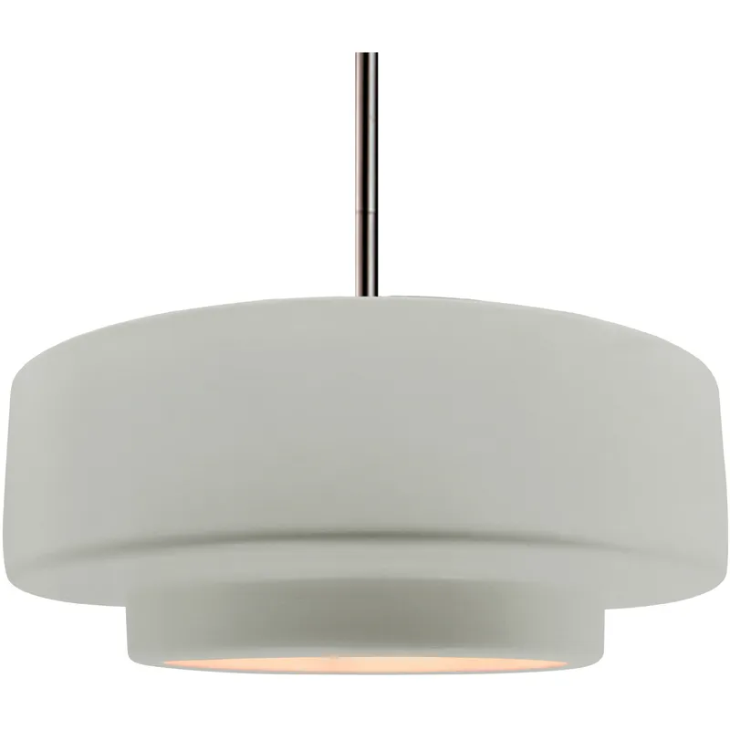 Radiance Collection - Tier 1 Light 16.25 inch Brushed Nickel and Bisque Pendant Ceiling Light in Replaceable Bulb, Rigid Stem, 16.25W x 6H, Form+Finish+Function