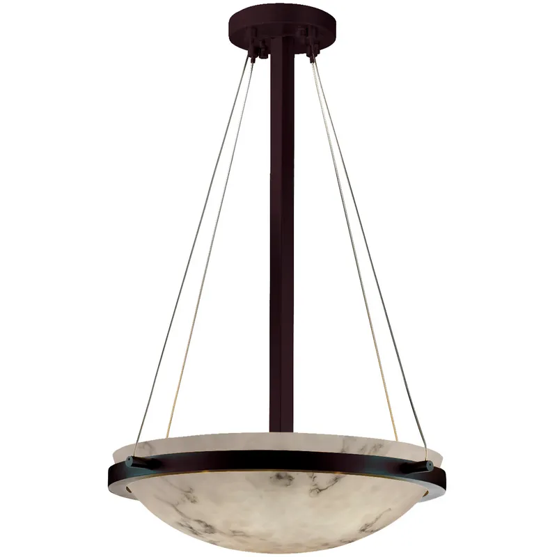 LumenAria 3 Light 21 inch Matte Black Pendant Ceiling Light in Incandescent, Bowl
