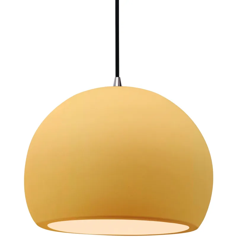 Radiance 1 Light 12.25 inch Muted Yellow and Brushed Nickel Pendant Ceiling Light