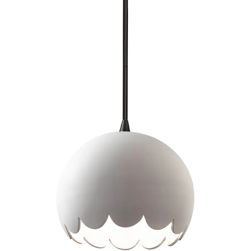 Radiance Collection 1 Light 9 inch Bisque and Matte Black Pendant Ceiling Light in Black Cord, Incandescent, Form+Finish+Function