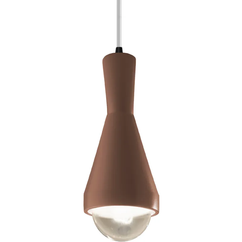 Radiance Collection - Erlen LED 4.75 inch Canyon Clay and Matte Black Pendant Ceiling Light in Dedicated LED, White, Form+Finish+Function