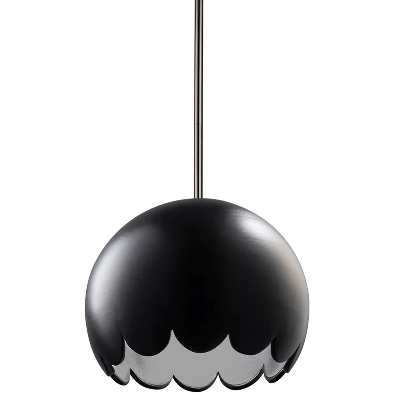 Radiance 1 Light 9 inch Carbon Matte Black Pendant Ceiling Light in Rigid Stem Kit, Brushed Nickel, Incandescent