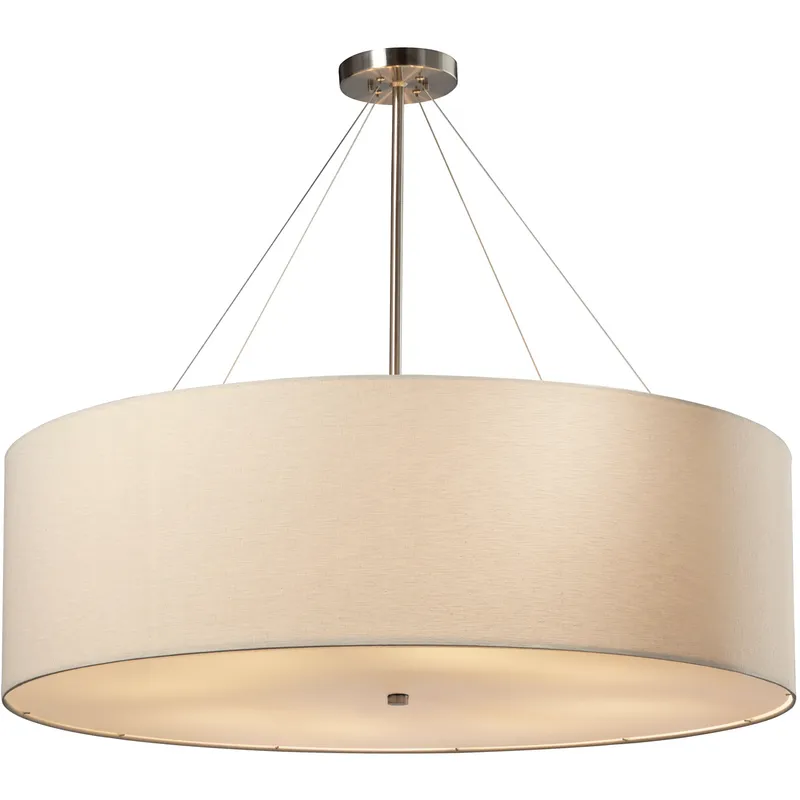 EVOLV 36 inch Brushed Nickel Pendant Ceiling Light in Cream, Incandescent, Classic Family