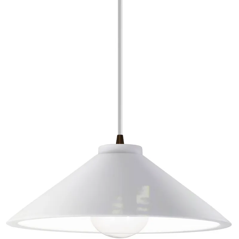 Radiance Collection - Flare 1 Light 11.75 inch Gloss White/Gloss White and Dark Bronze Pendant Ceiling Light in Replaceable Bulb, Form+Finish+Function