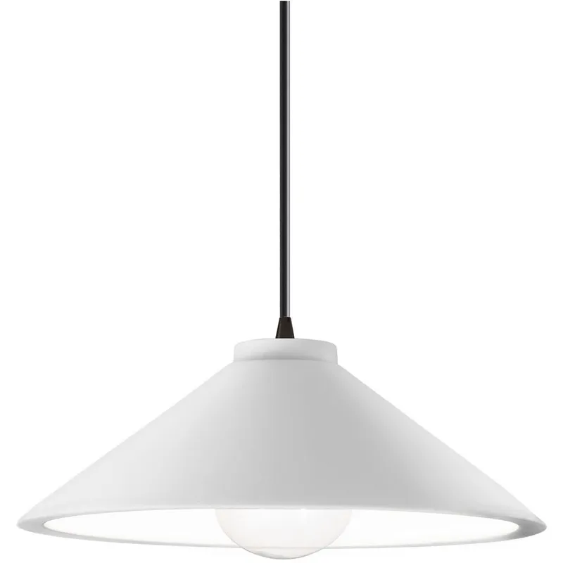 Radiance Collection - Flare LED 11.75 inch Gloss White and Matte Black Pendant Ceiling Light in Dedicated LED, Form+Finish+Function