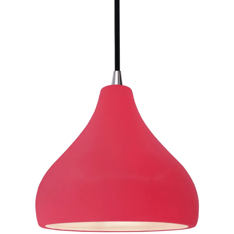 Radiance LED 8 inch Cerise and Brushed Nickel Pendant Ceiling Light
