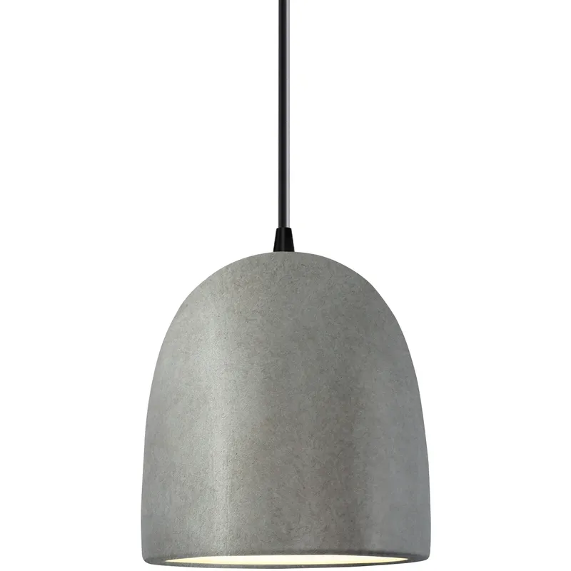 Radiance Collection - Bell Single Drop Pendant in Matte Black, Replaceable Bulb, Antique Silver, Black, Form+Finish+Function