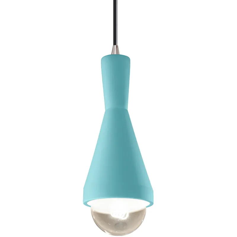 Radiance Collection - Erlen 1 Light 4.75 inch Reflecting Pool and Brushed Nickel Pendant Ceiling Light in Replaceable Bulb, Black, Form+Finish+Function