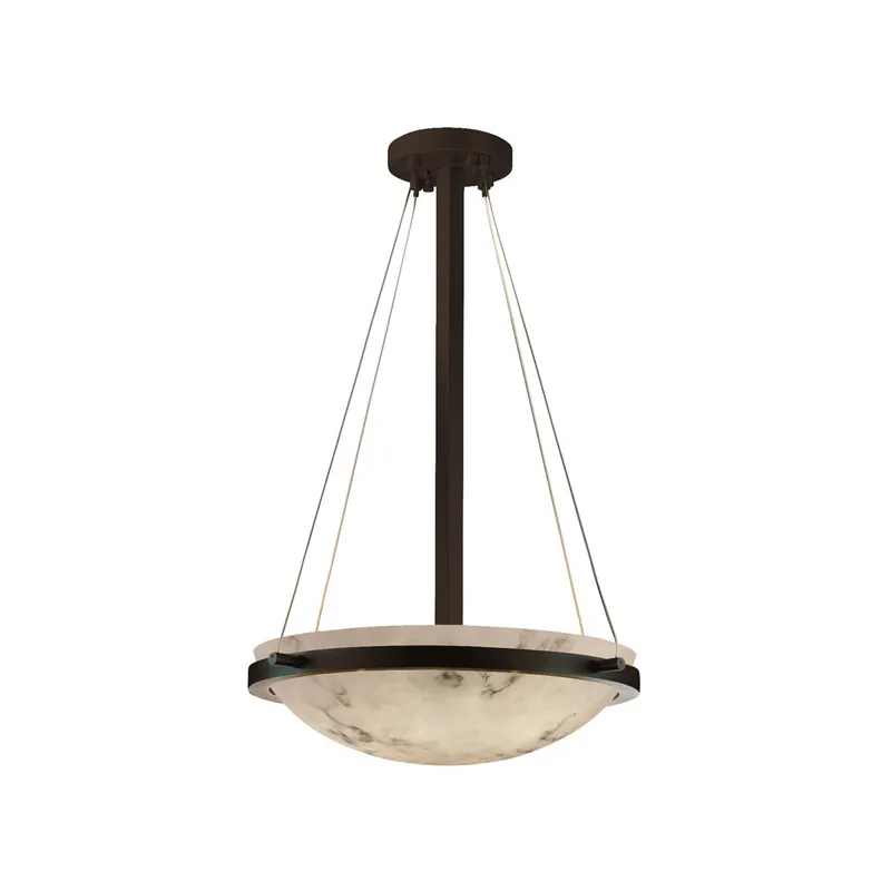 LumenAria LED 21 inch Matte Black Pendant Ceiling Light in 3000 Lm LED, Bowl