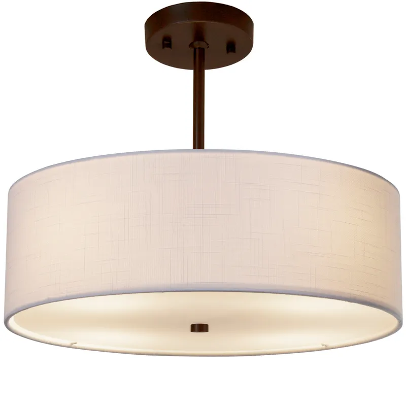 Textile LED 18 inch Dark Bronze Pendant Ceiling Light