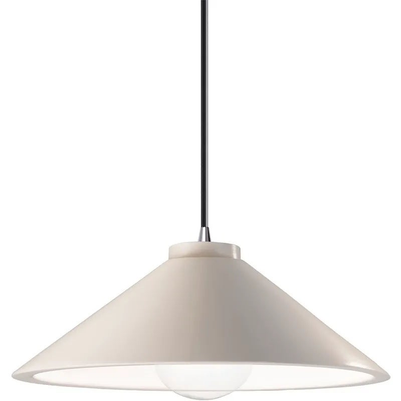 Radiance Collection - Flare 1 Light 11.75 inch Matte White and Polished Chrome Pendant Ceiling Light in Replaceable Bulb, Black, Form+Finish+Function